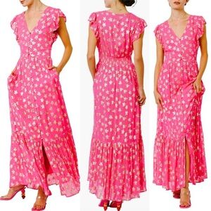 Ciebon Loxi Metallic Star Print Maxi Dress XS